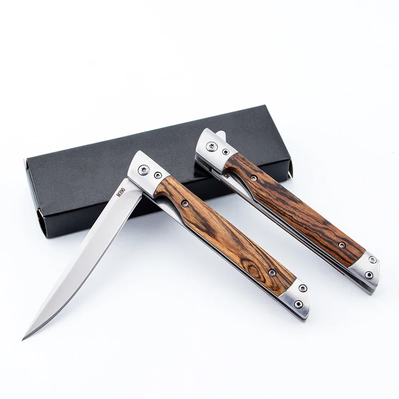 Складной нож Карманный шеф-повар из дамасской кожи для самообороны кемпинга