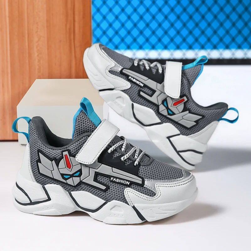 

Brand Designer Teenager Shoe for Boy Yellow Gray Kids Brand Sneakers Breathable Gym Shoes For Kids Boy Soft Sole Sports Trainers