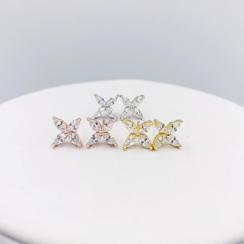 original brand 11 s925 sterling silver high quality lam pointed earring ladies fine jewelry hot sell silverware valentine gift free global