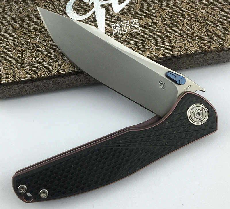 CH3516 Флиппер складной нож s35vn сталь TC4 Титан+ карбоновая Фиби Ручка Открытый Отдых Охота карманные Фруктовые Ножи EDC инструменты