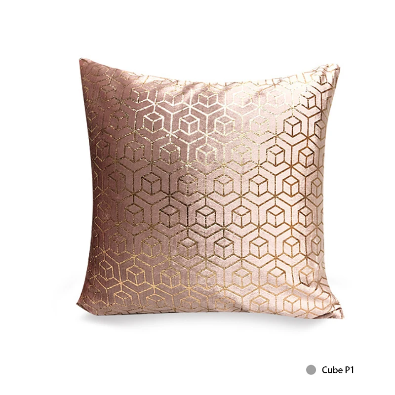 

New Nordic Geometry Abstract Bronzing Cushion Cover 45x45cm Car Pillowcase on for Home Living room Sofa Decorative Pillow Covers