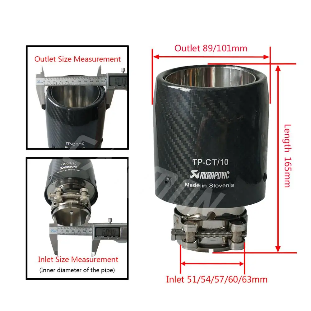 2019 новый тип вьющиеся края автомобиля Универсальный Akrapovic углеродного волокна