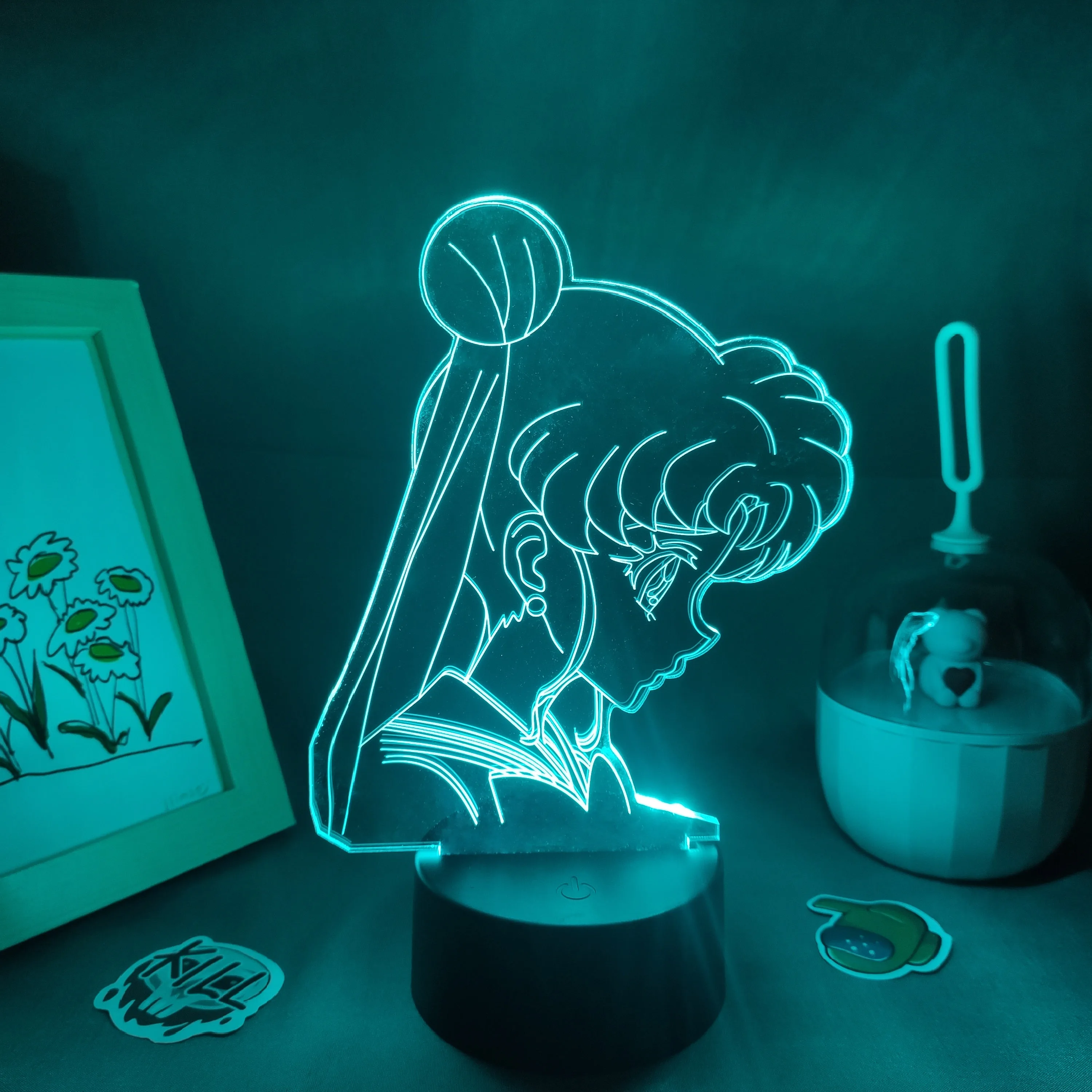 Аниме Рисунок 3D светодиодная RGB неоновые Иллюзия ночные светильники на день