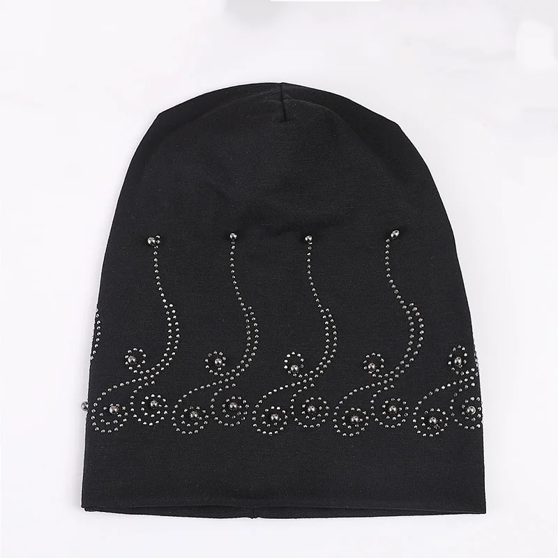 Хлопковые стразы мужские и женские шапочки весенние повседневные тонкие для