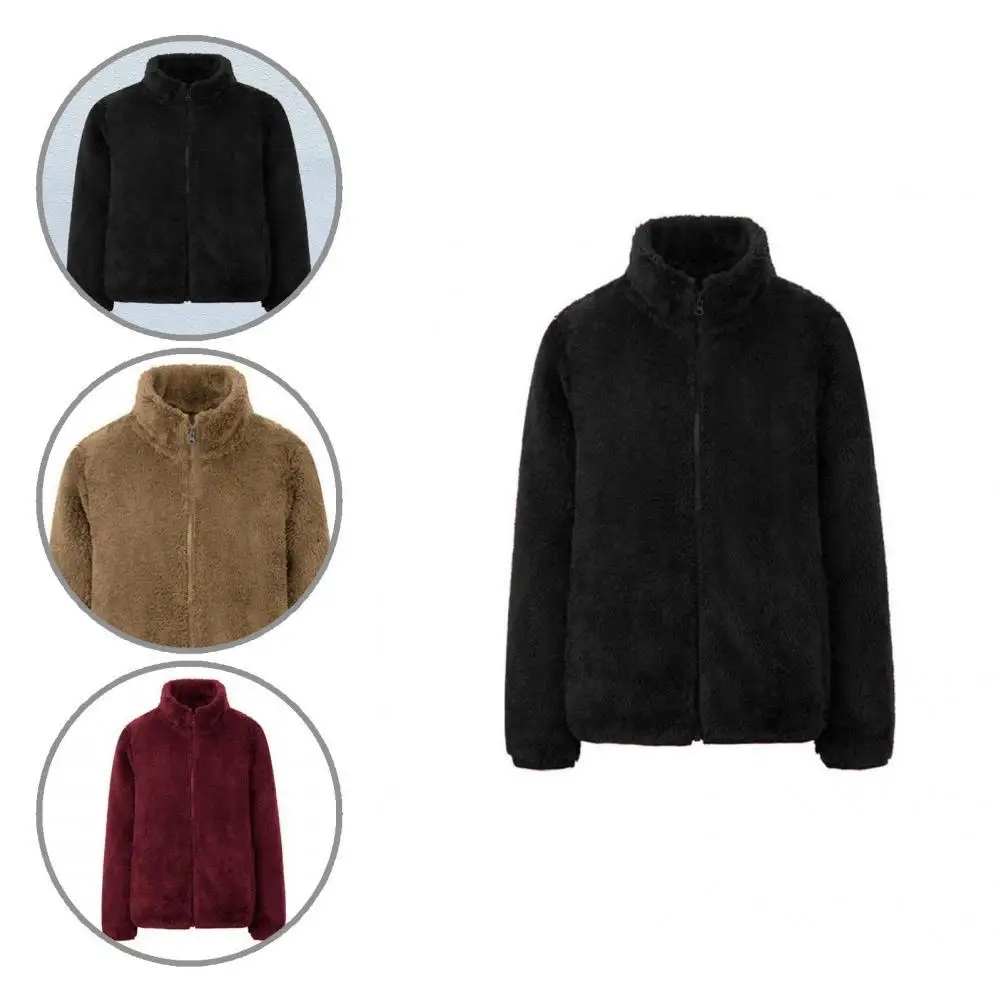 

Terrific Lady Coat Solid Color Zipper Leisure Women Coat Jacket Women Coat