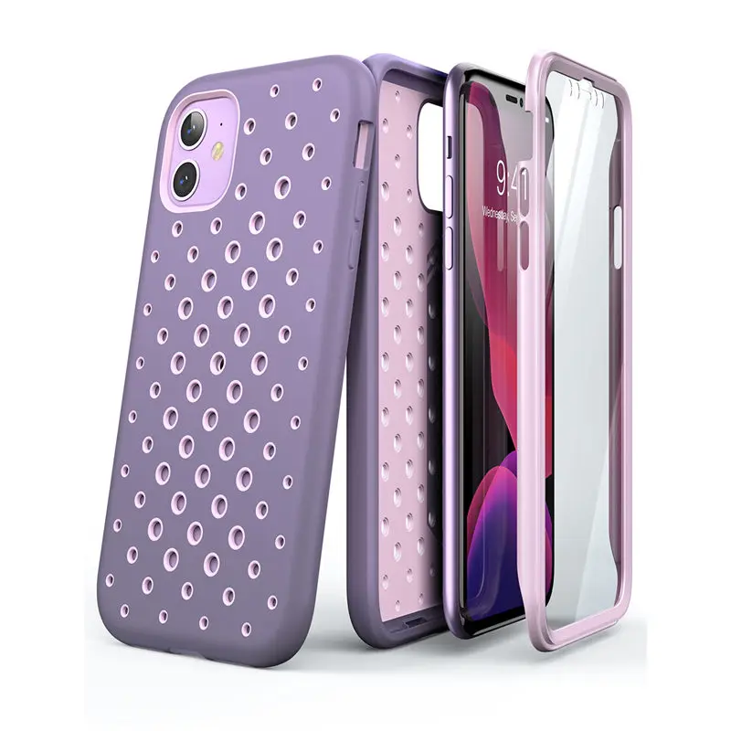 Purple Чехол для iPhone 11 6,"() SUP чехол UB Sport Premium Hybrid Liquid Silicone Rubber+ чехол из поликарбоната со встроенной защитной пленкой - Цвет: Purple