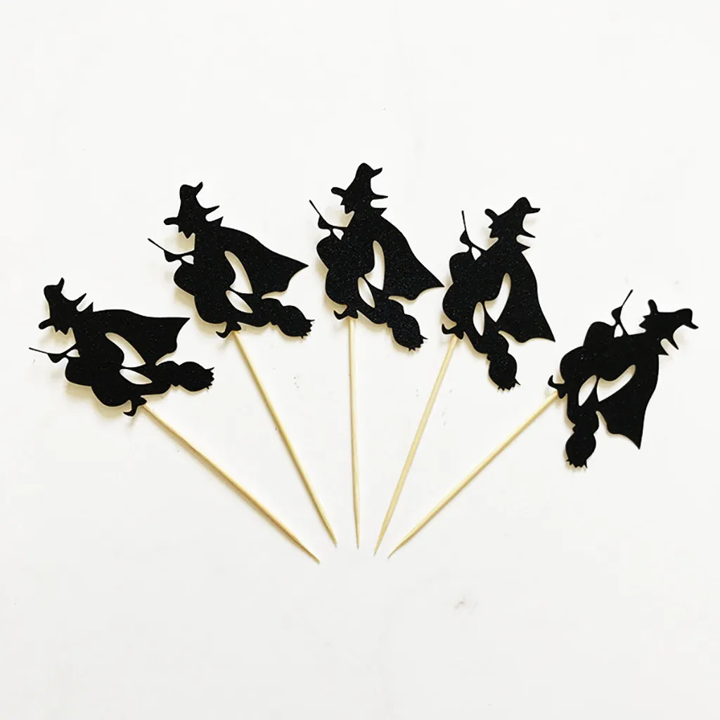 5 шт. декор для Хэллоуина торт Топпер Хэллоуин паук летучая мышь кошка Тыква DIY