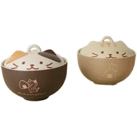 Ceramic Bowl Cat Tureen Porcelain Rice Instant Noodle Tableware Kitchen Appliance