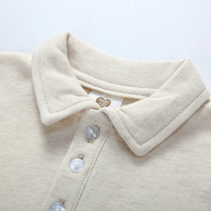 Комбинезон детский хлопок от 0 до 3 лет с длинным рукавом и воротником поло