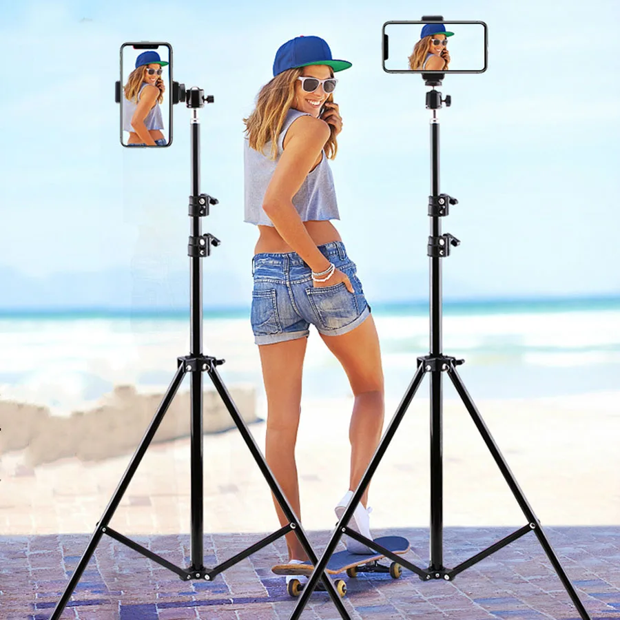 

Live Photo Blogger Foldable Tripod For iphone Xiaomi Huawei Mobile Phone Smartphone Tripod For Phone 19 50 160 210CM Camera