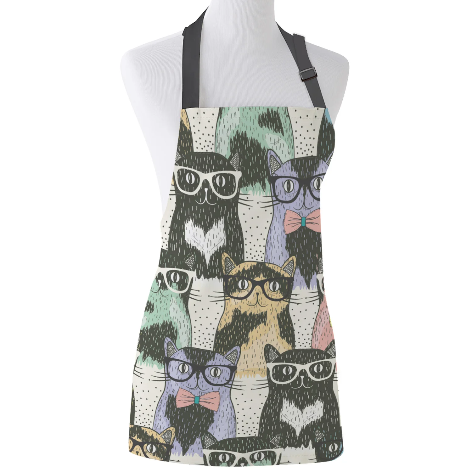 

Красочные милые очки Кот фартук для взрослых детей нагрудники для домашнего приготовления выпечки Ресторан Kichen женские фартуки для чистки ...
