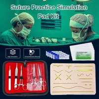 skin suture practice silicone pad with wound simulated training kit teaching equipment needle scissors tool kit suture simulator