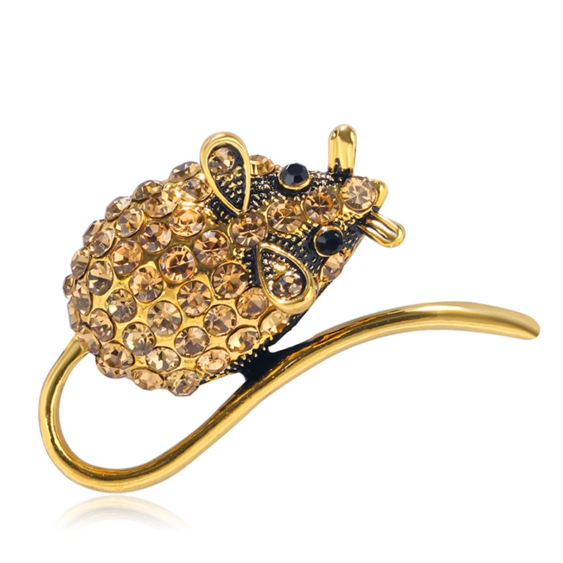 Стразы брошь в виде мышки Ретро стиль значок рюкзак куртка Декор украшения