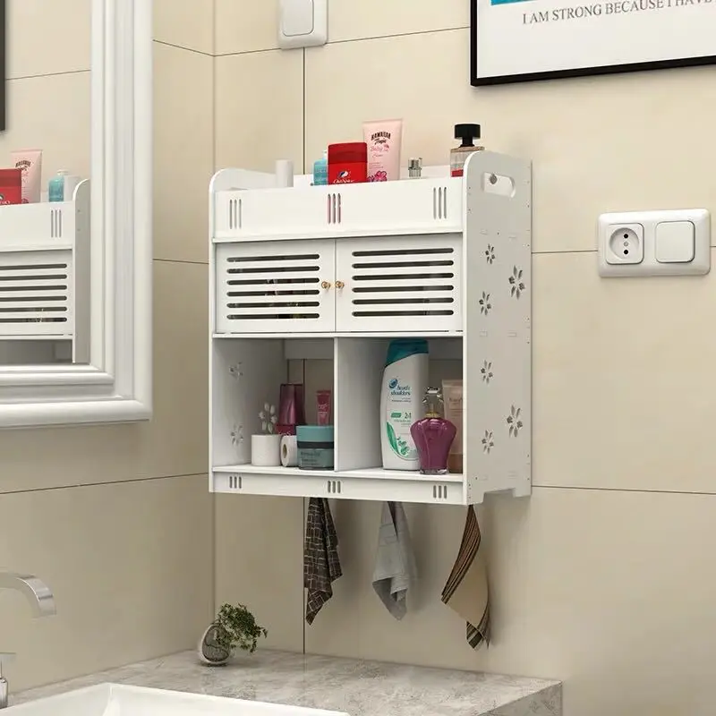 Шкаф для ванной комнаты 38x18x43 см настенный шкаф туалета деревянный пластиковый