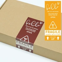 50pcs fragile stickers please handle with care thank you warning labels for goods decoration