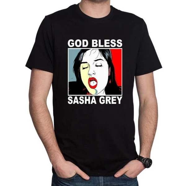 

Серая черная футболка God Bless Sasha