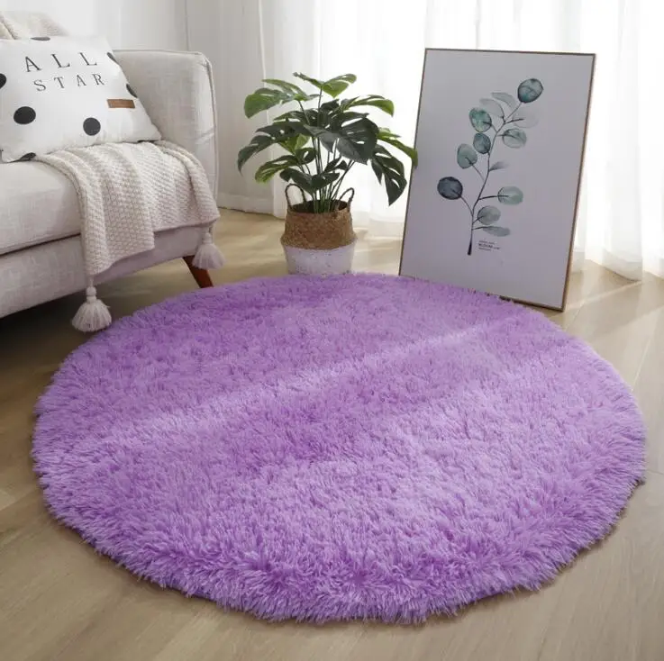 Beste Pluche Zachte Ronde Tapijt Moderne Antislip Wateropname Zachte Shaggy Kleed Effen Yoga Mat Voor Huishoudelijke Home Living Kamer Slaapkamer