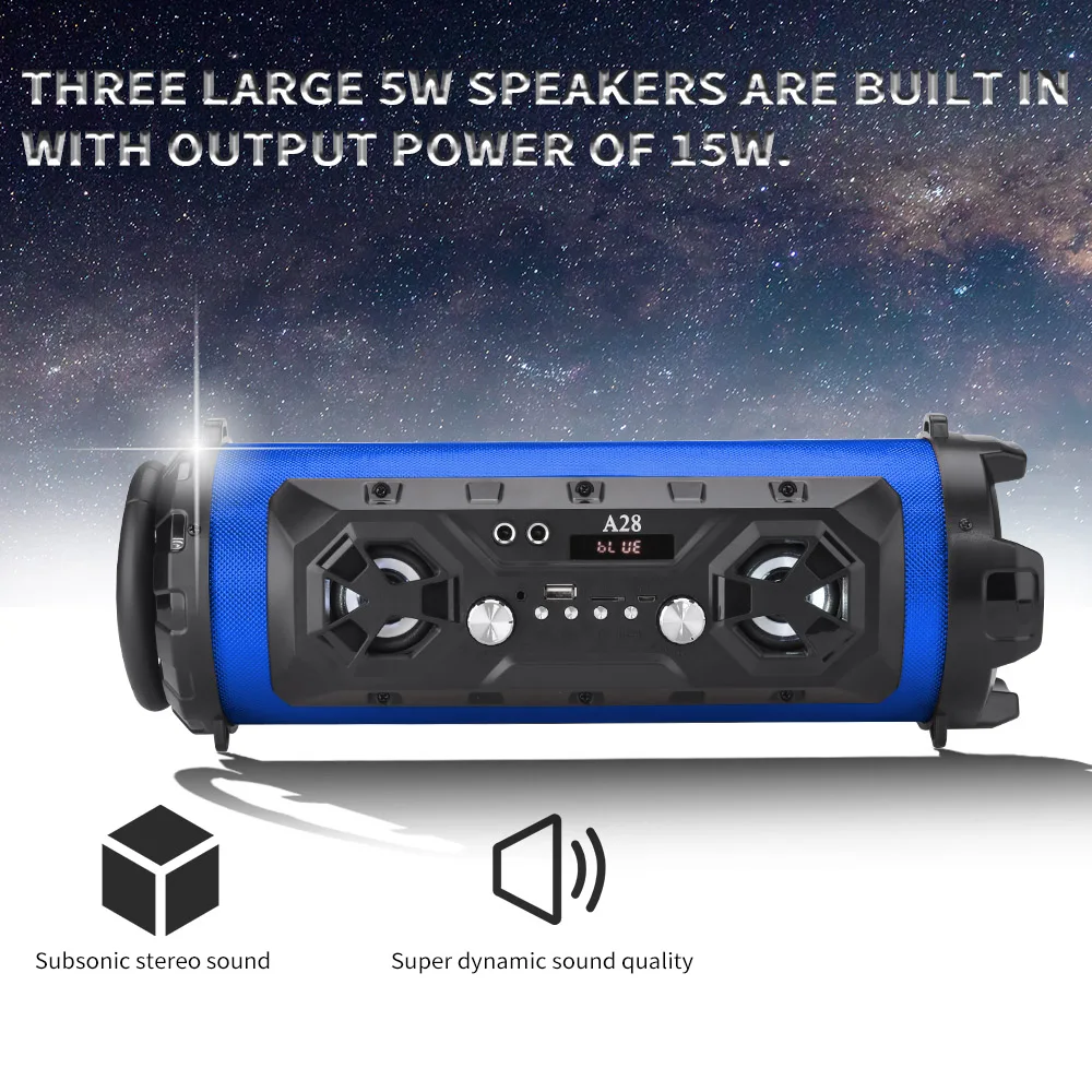 

Outdoor Bluetooth Speaker Wireless Portable Stereo Sound Deep Bass For MP3 Music Audio AUX With Mic For Android IOS 2020