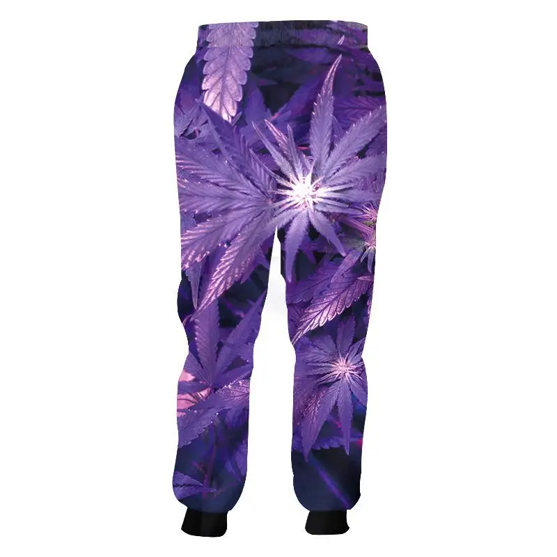 Модные брюки унисекс с рисунком сорняков повседневные свободные 3D принтом