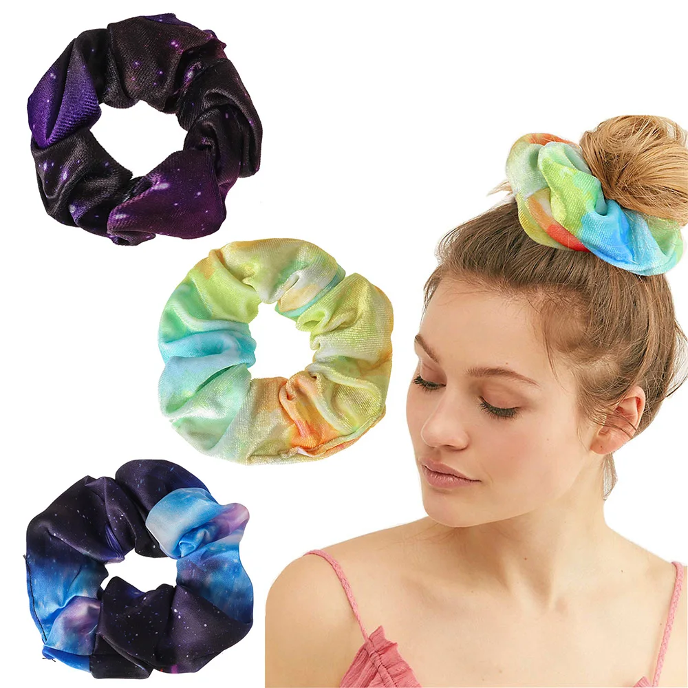 1 шт. эластичные резинки для волос с леопардовым принтом и цветочным узором