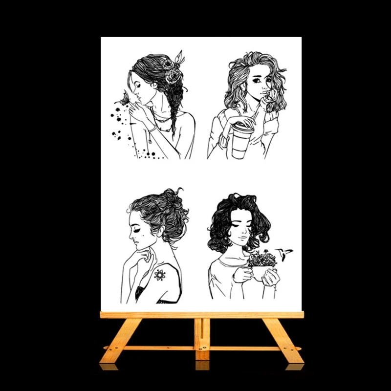 

Fashion Girl Butterfly Metal Cutting Dies And Clear Stamp For DIY Scrapbooking