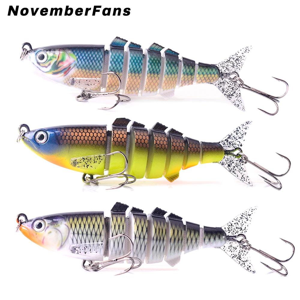 

NovemberFans 11cm 25.5g Bass Jointed Swimbait Fishing Lures Sink Wobble Segmented Minnow Bait Fishing Tackle