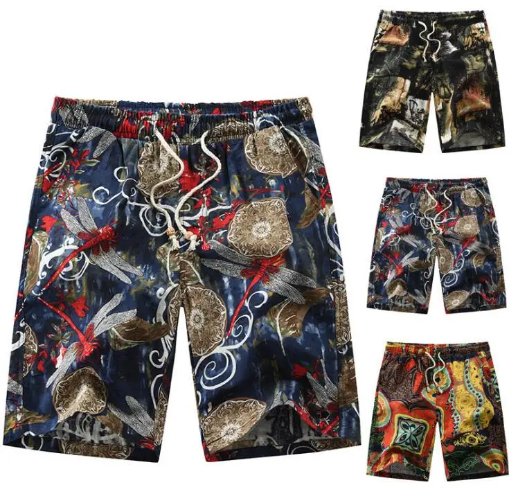 Мужские повседневные пляжные шорты с цветочным принтом новые летние модные