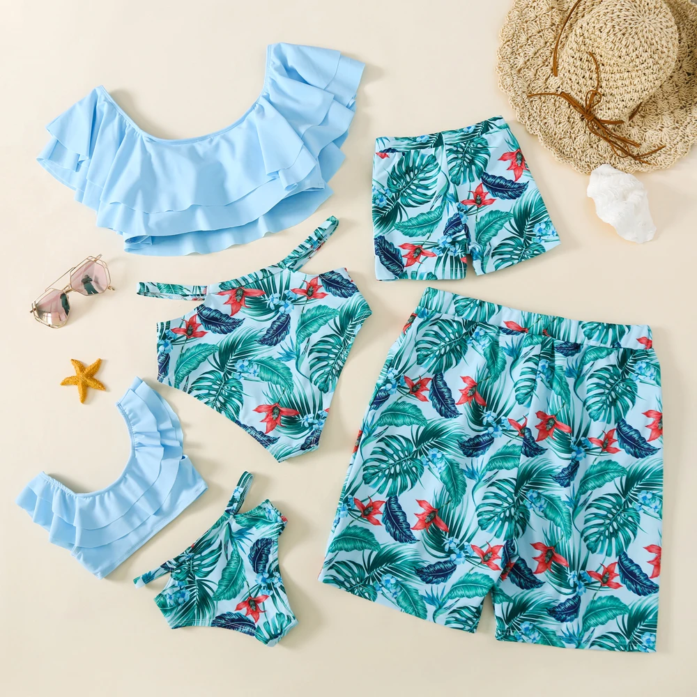 Новинка Летний семейный Купальник Семейные Купальники для мальчиков и мужчин