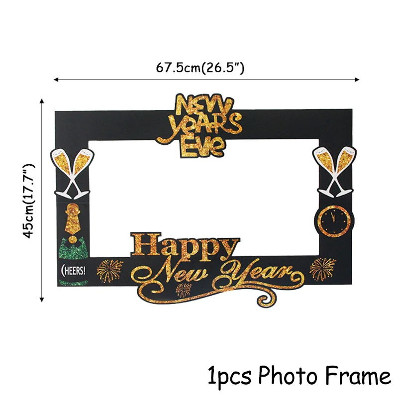 1pcs Photo Frame Фоторамка с новогодним декором воздушные шары из фольги новогодние Вечерние Декорации шариковые шары с цифрами - Цвет: 1pcs Photo Frame