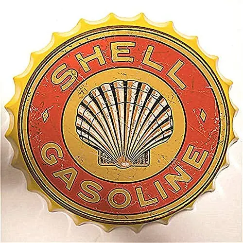 

Знак Ретро бензиновый логотип бренда, крышки для бутылок, ретро металлический жестяной знак диаметром 13,8 дюйма-Декор для дома, бара, табличк...