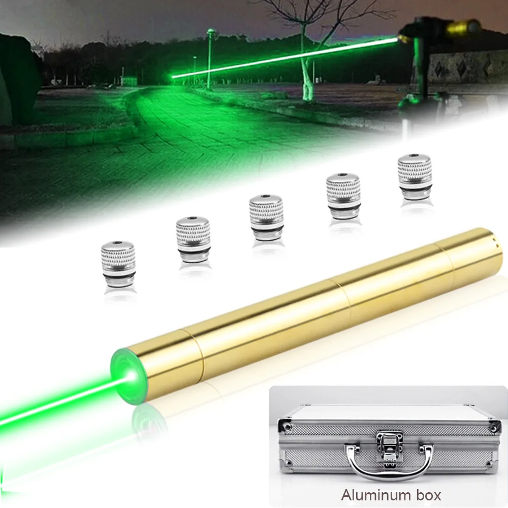 CWLASER 5 в 1 мощная 520nm обрастающая Зеленая лазерная указка + защитные очки с