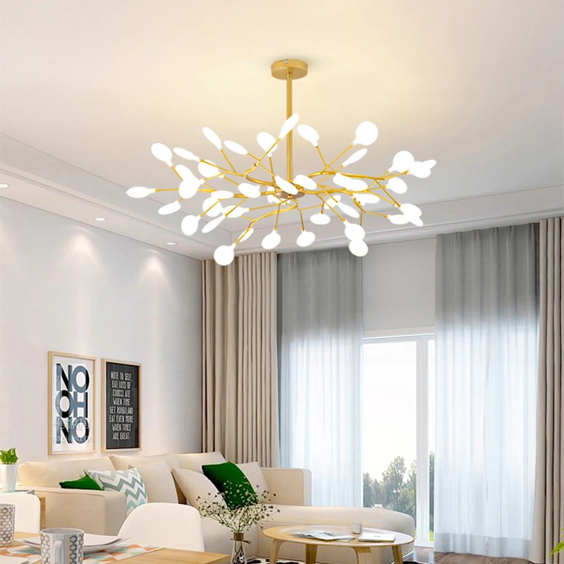 Candelabro luciérnaga, sala de estar minimalista moderna para lámpara roja, dormitorio, comedor, nuevas lámparas creativas de estilo nórdico ins