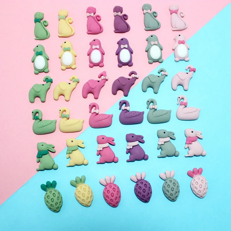 10 шт./лот кавайные животные с плоской обратной стороной кабошон Пингвин Лебедь
