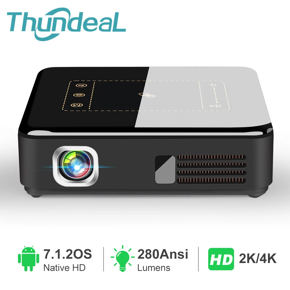 Мини проектор ThundeaL T20 карманный Android 7 1 2 + 16 ГБ Wi Fi|Проекторы для домашнего