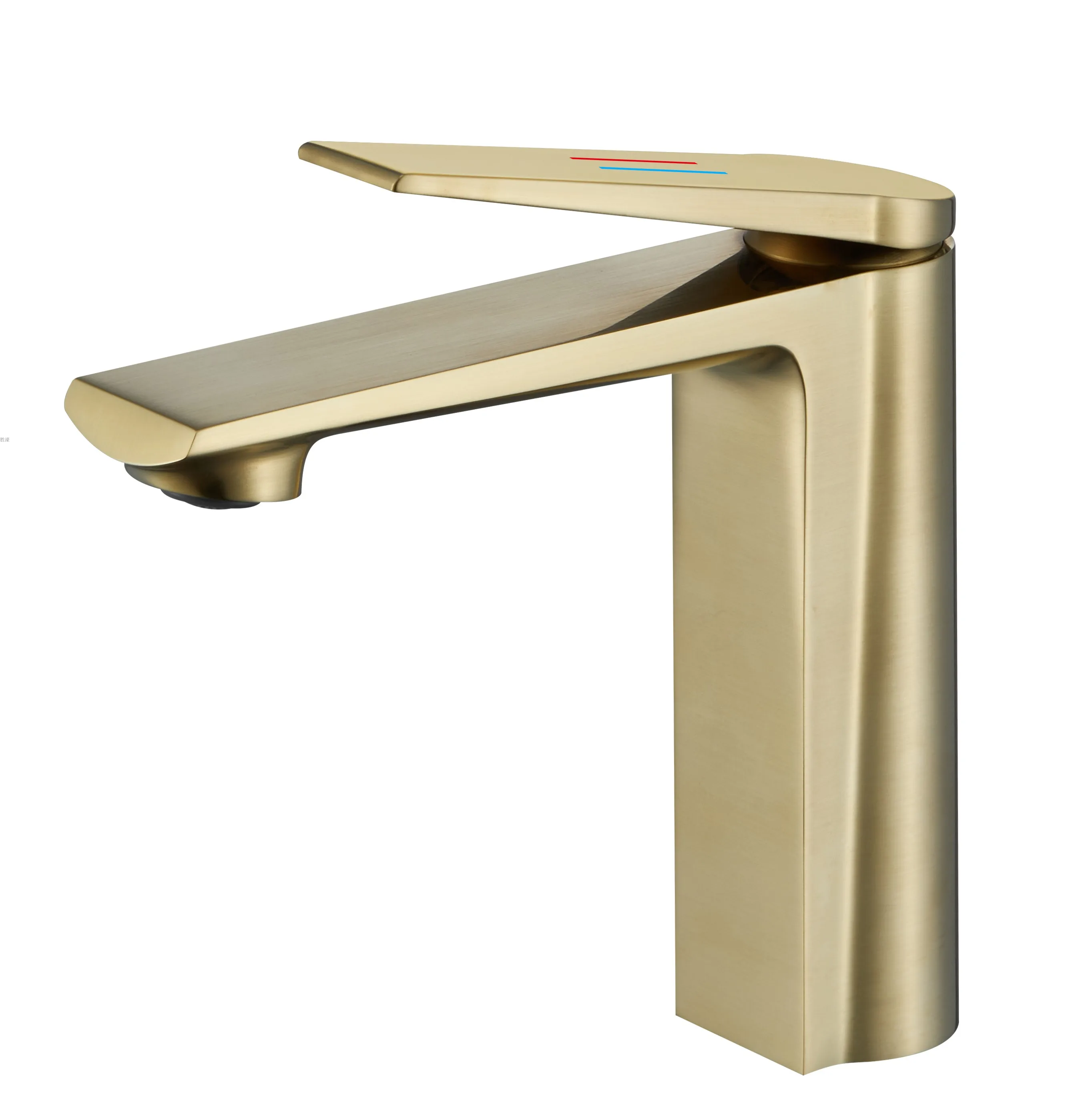 

High quality 100% brass brushed gold bathroom sink faucet face basin wash basin hot and cold faucet
