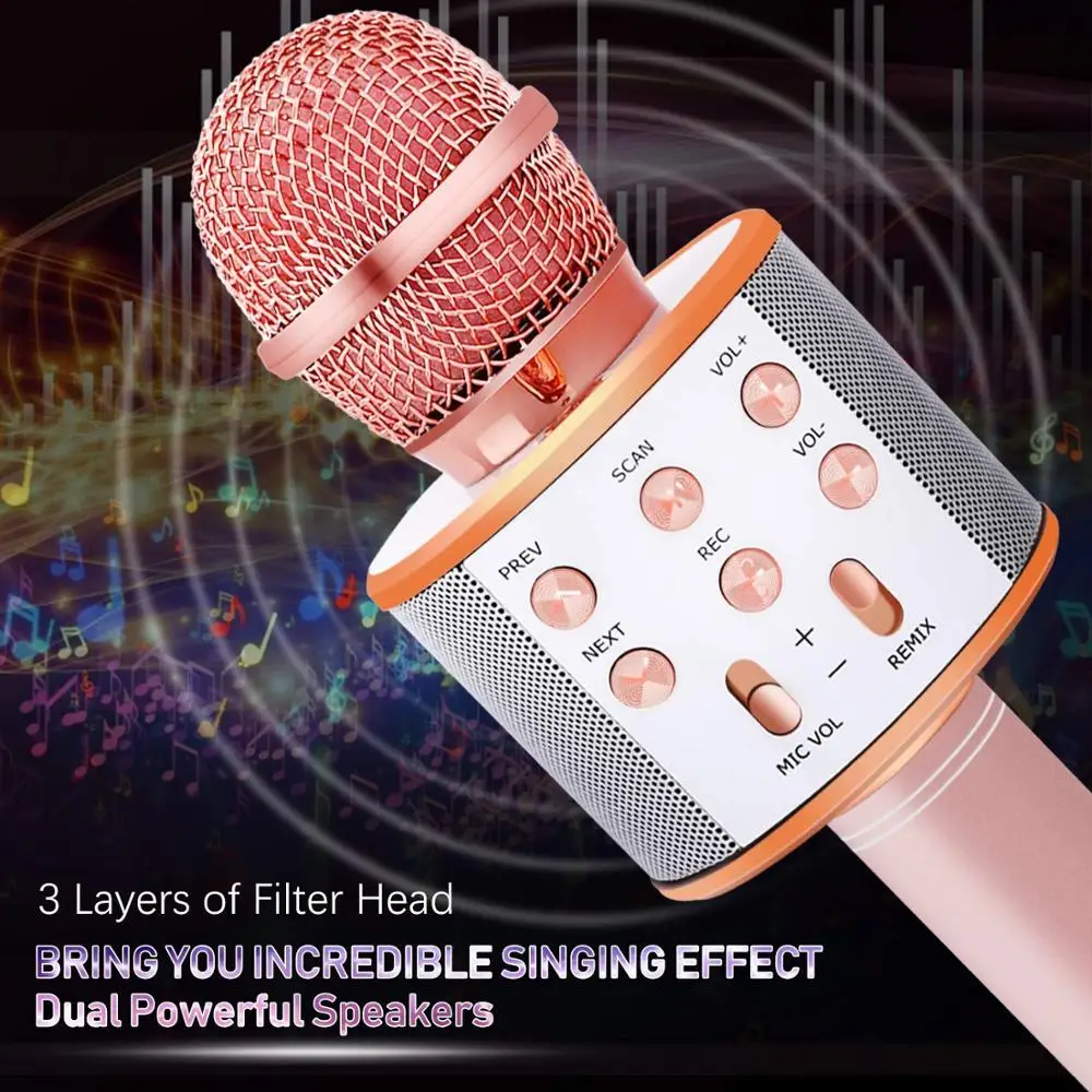 Беспроводной караоке микрофон 3 в 1 портативный динамик машина домашний KTV Дети