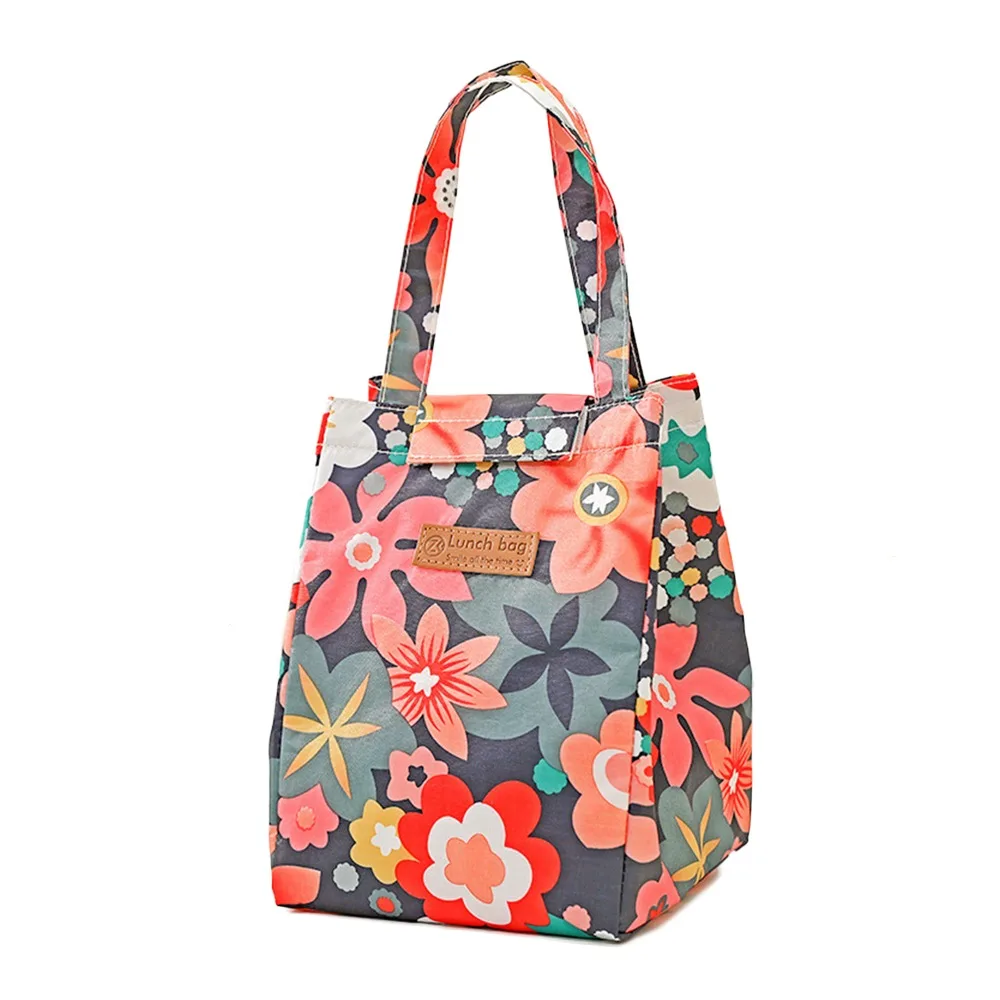 

Lunch Bag Kept warm Fashion Printing Multicolor Bags Women Hand Pack Thermal Breakfast Dinner Box Portable Picnic Travel