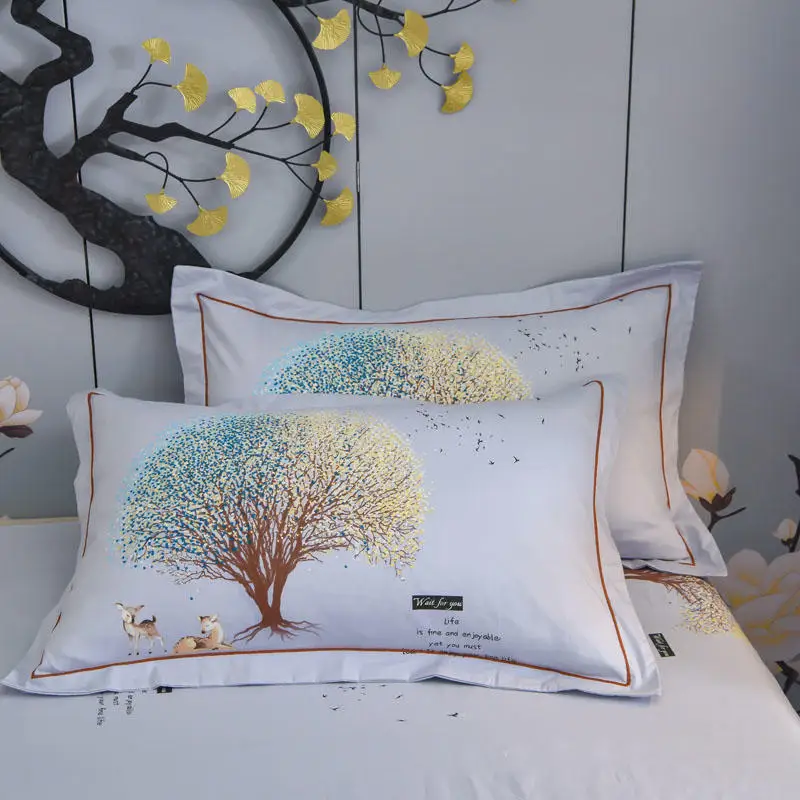 Постельные принадлежности с принтами деревьев постельные из хлопка