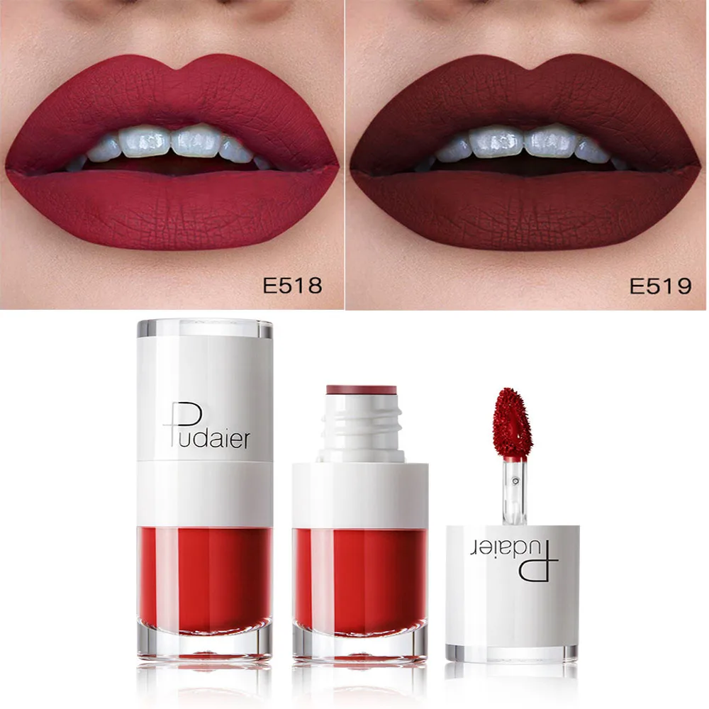 Pudaier Liquid Lipstick Matte Waterproof Red Lip Makeup Pigment Long Lasting Tint Plumper Gloss Rouge |