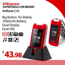 Artfone – téléphone à clapet pour personnes âgées, avec de grands boutons sur un écran de 2.4 pouces, facile pour les personnes âgées, avec MMS, bouton SOS, caméra  (2)