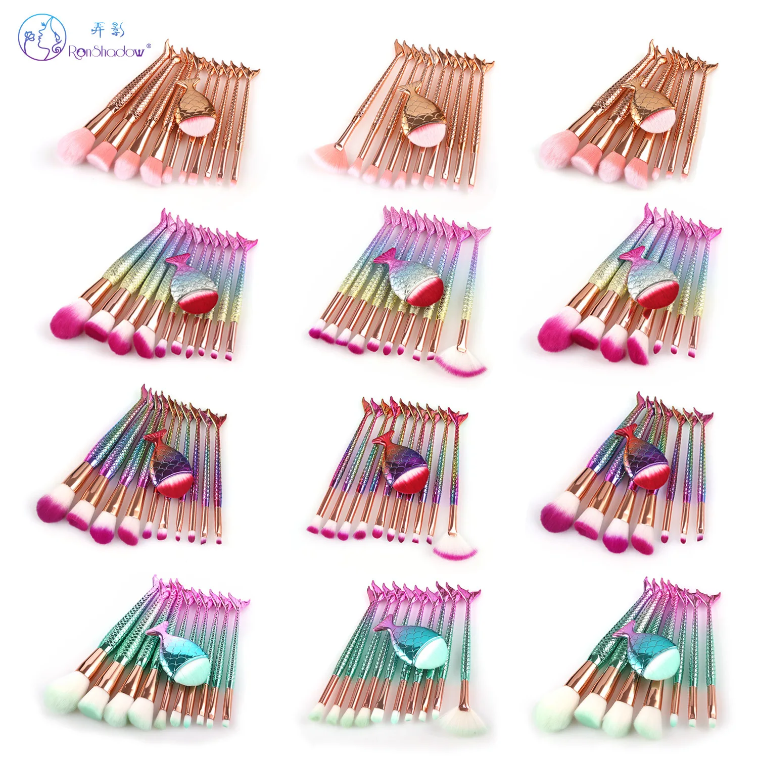Набор кистей для макияжа хвост русалки 11 шт. | Красота и здоровье