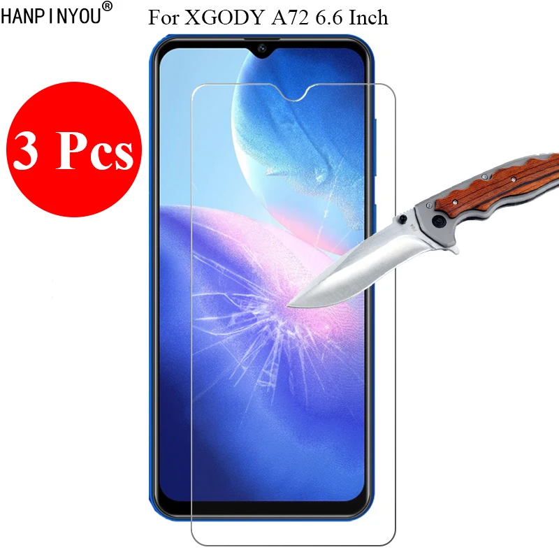 

Новое закаленное стекло 3 шт./лот 9H 2.5D, Защита экрана для XGODY A72, защитная пленка 6,6 дюйма + инструменты для очистки