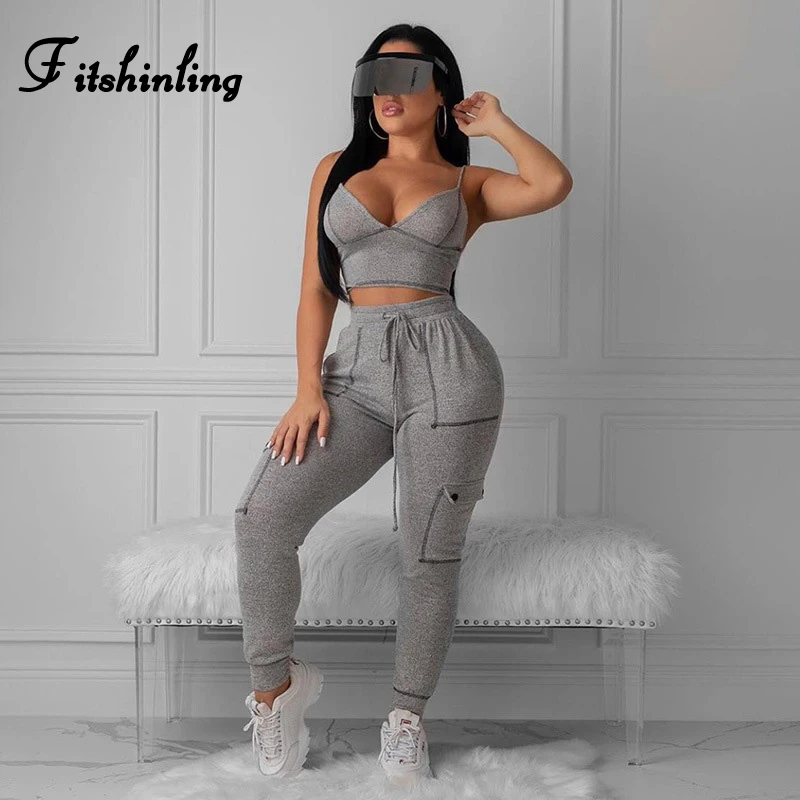 Женский спортивный костюм для фитнеса Fitshinling с бюстгальтером и леггинсами