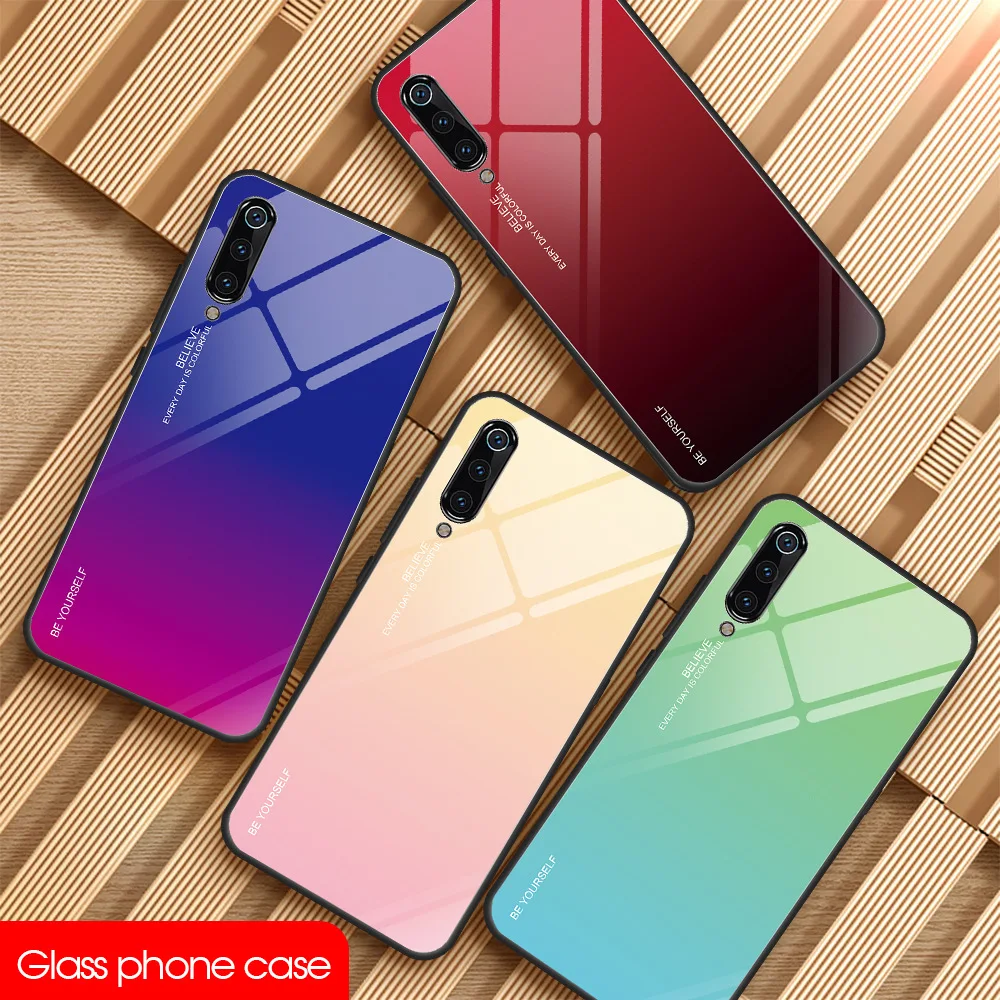 Градиентный Чехол для мобильного телефона Xiaomi 8 9 9SE Mix2S Max3 витражный стеклянный