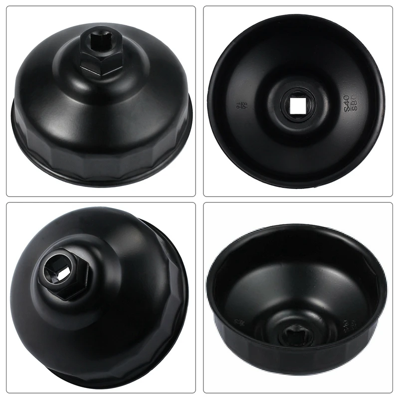 

1x 86MM 16 Flute Black Oil Filter Wrench Housing Cap Repair Tools for BMW Engines & 20PCS Car Audio Disassembly Tool