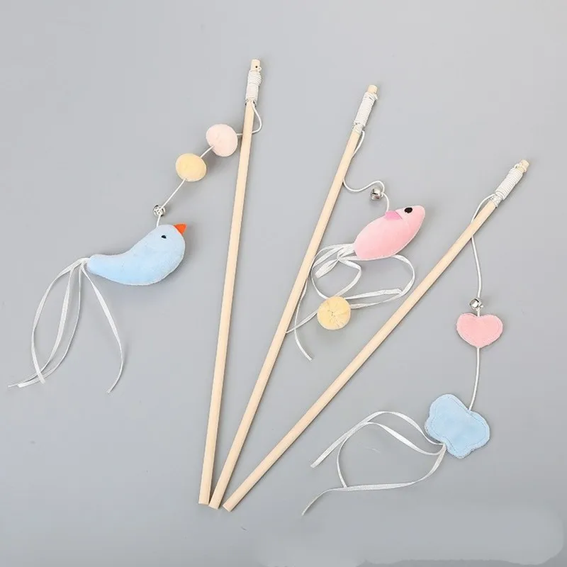Забавная игрушка для кошек милый деревянный полюс птица рыба Бабочка милая