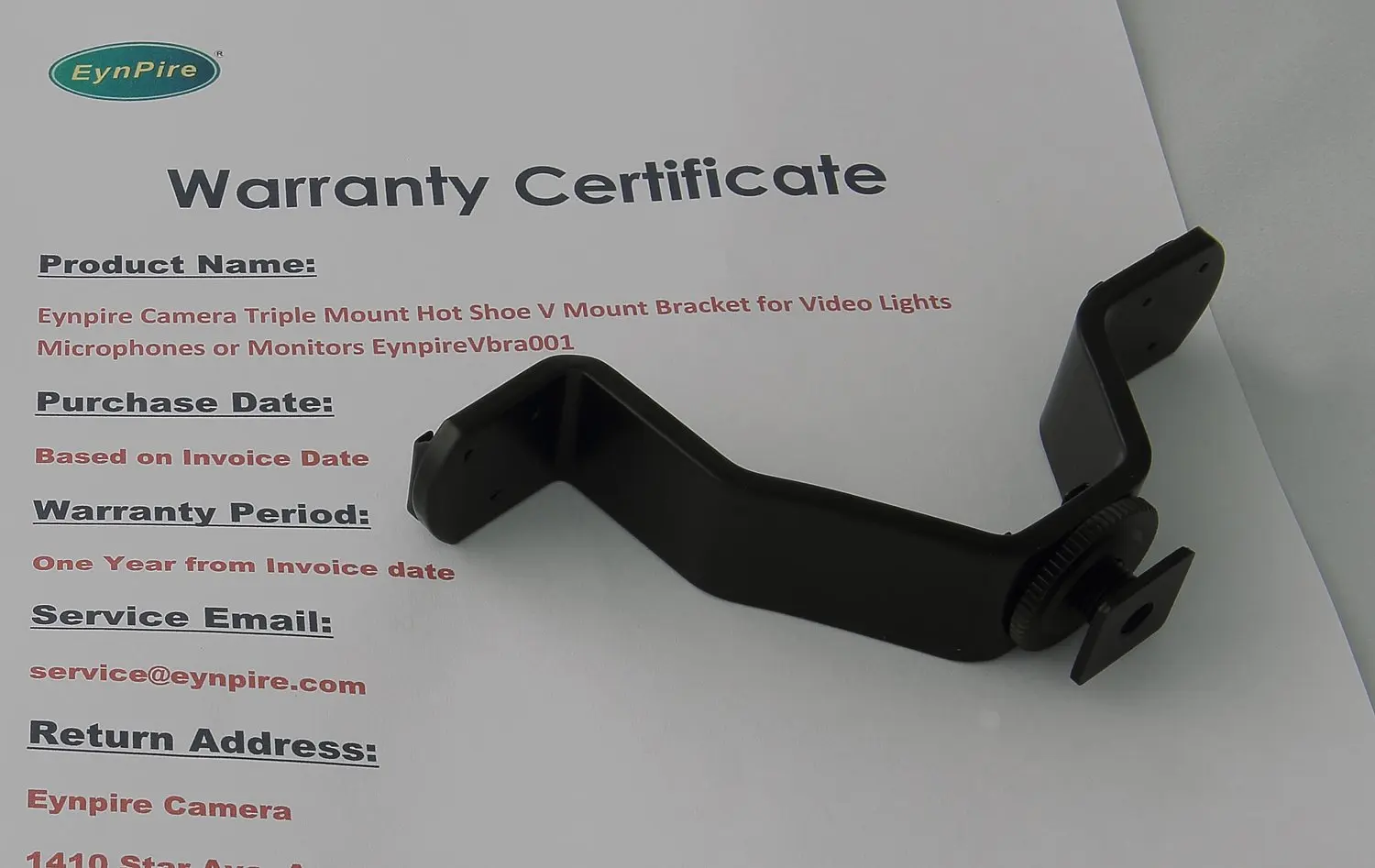 

Camera Triple Mount Hot Shoe V Bracket for Video Lights Microphones or Monitors Flash Accessories