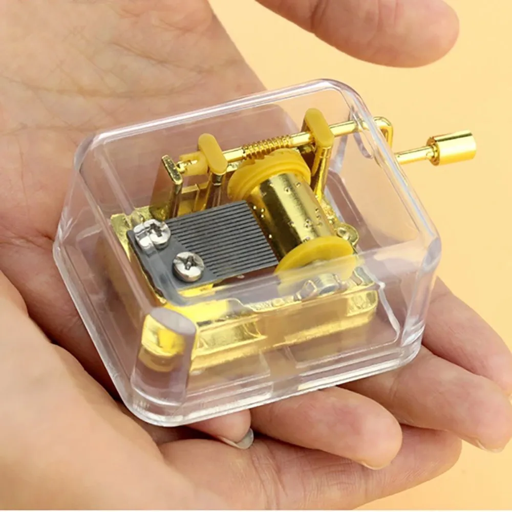 Мини ручная музыкальная шкатулка ручной работы акриловая рукоятка подарок для