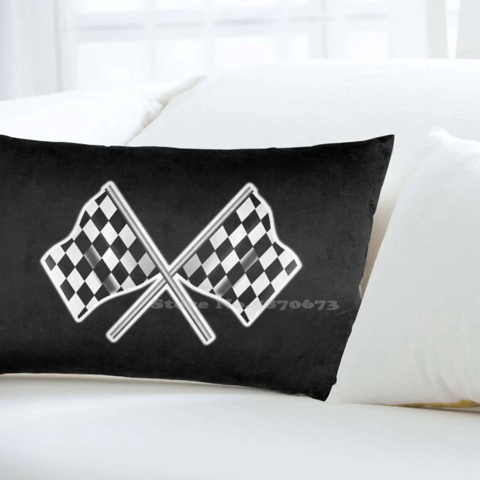 Гоночный автомобиль с Клетчатым флагом пересеченным автоспортом Win Winner чехлы