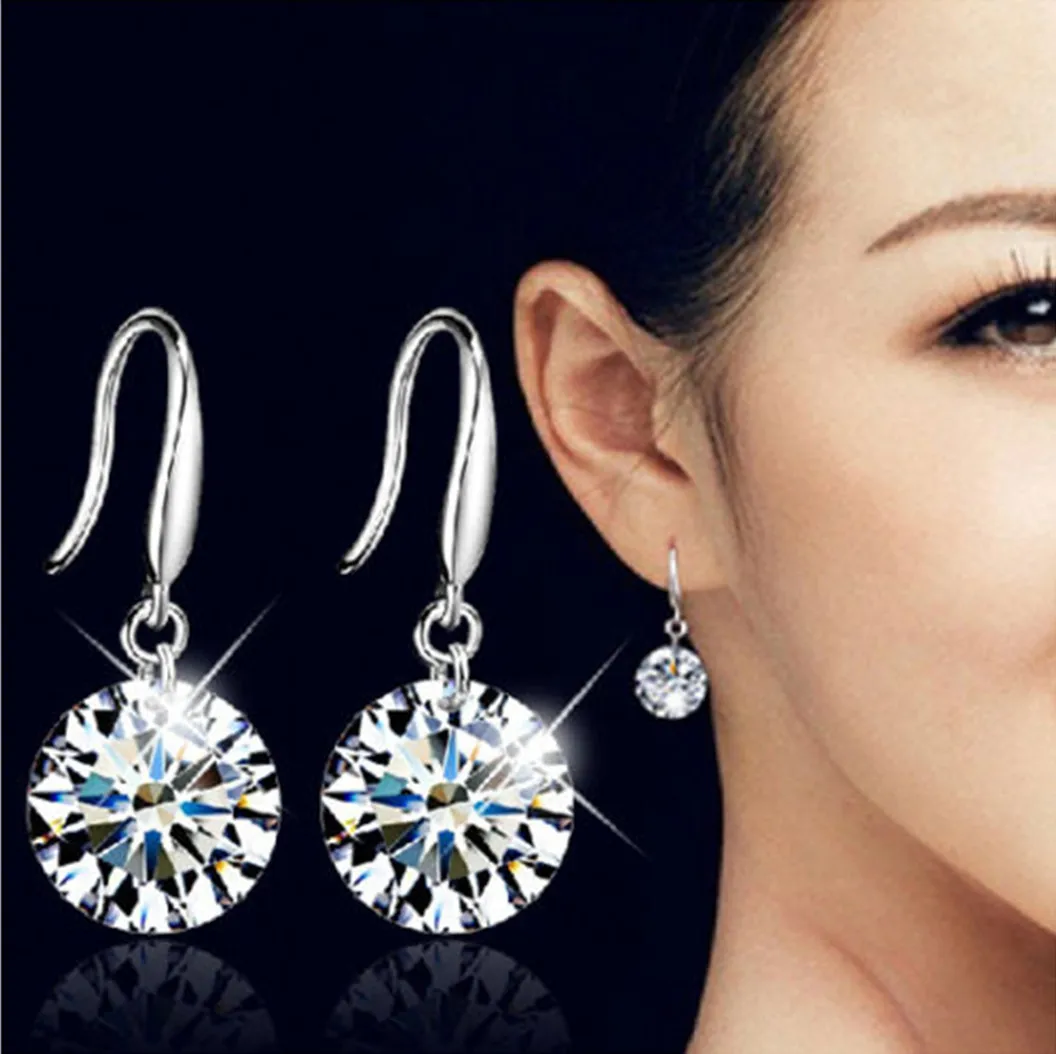 

New Fashion Zirconia Drop Earring For Women Girls 2021 Trendy Elegant Temperamental Jewelry Accessory Wedding Engagement Party